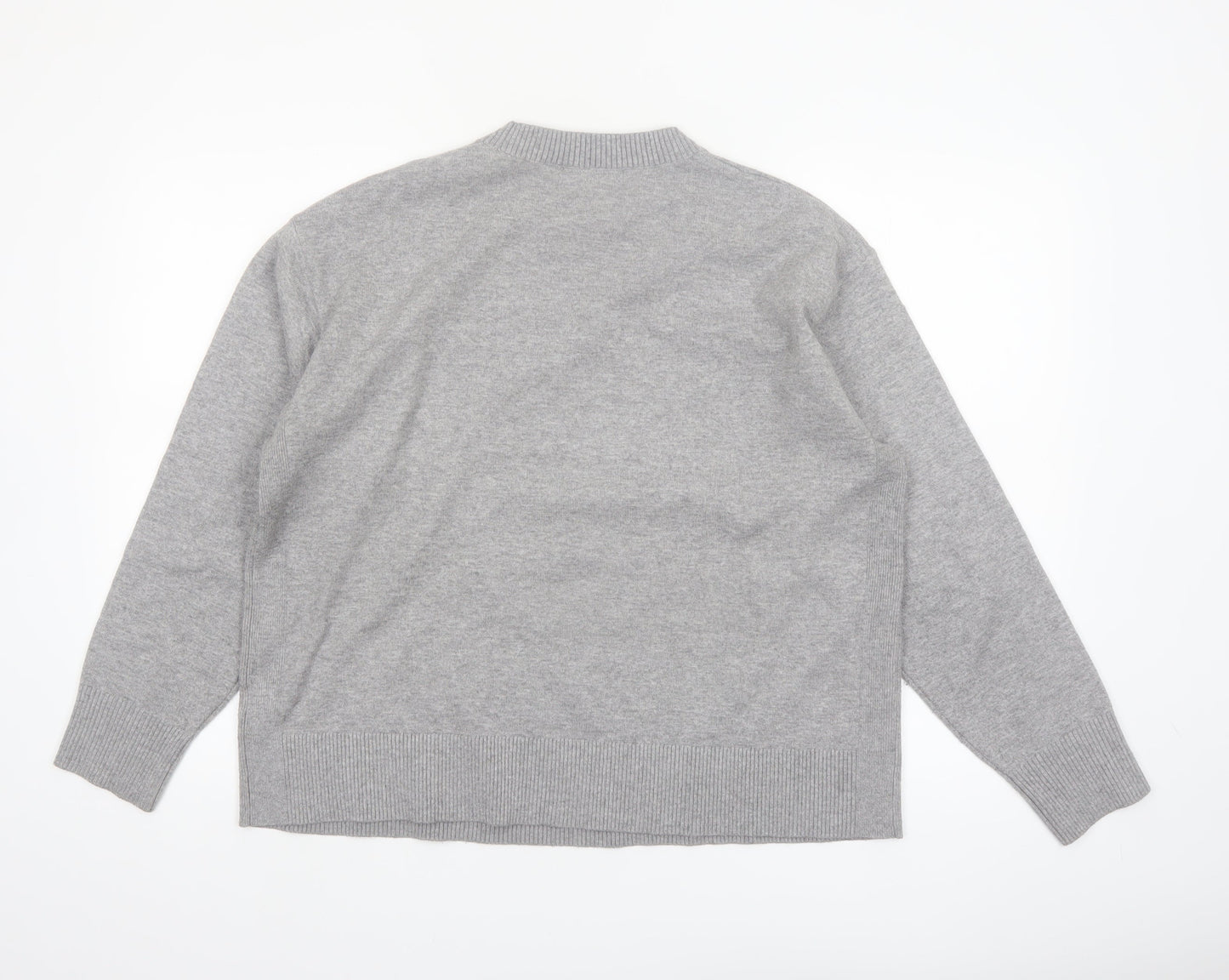 Marks and Spencer Womens Grey Wool Crew Neck Pullover Jumper L