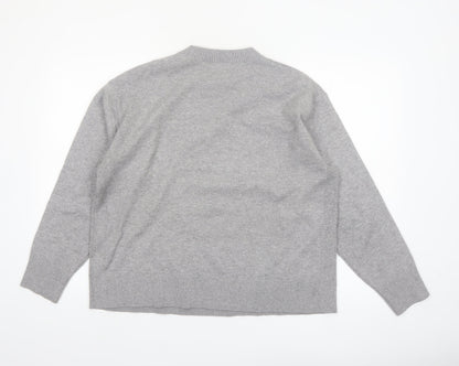 Marks and Spencer Womens Grey Wool Crew Neck Pullover Jumper L