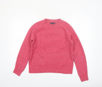 Marks and Spencer Womens Pink XS Crew Neck Knit Pullover Jumper