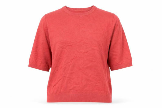La Redoute Women Red Short Sleeve Knit Jumper Size M
