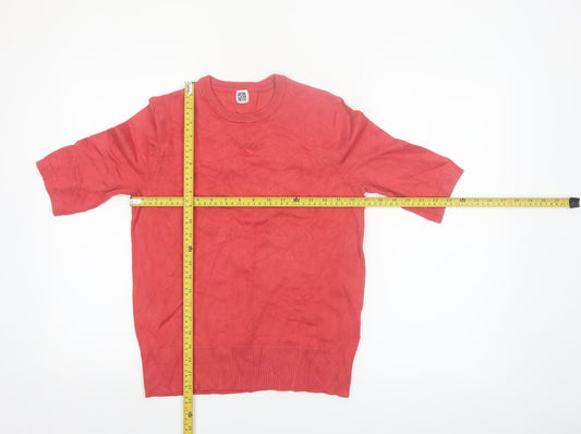 La Redoute Women Red Short Sleeve Knit Jumper Size M