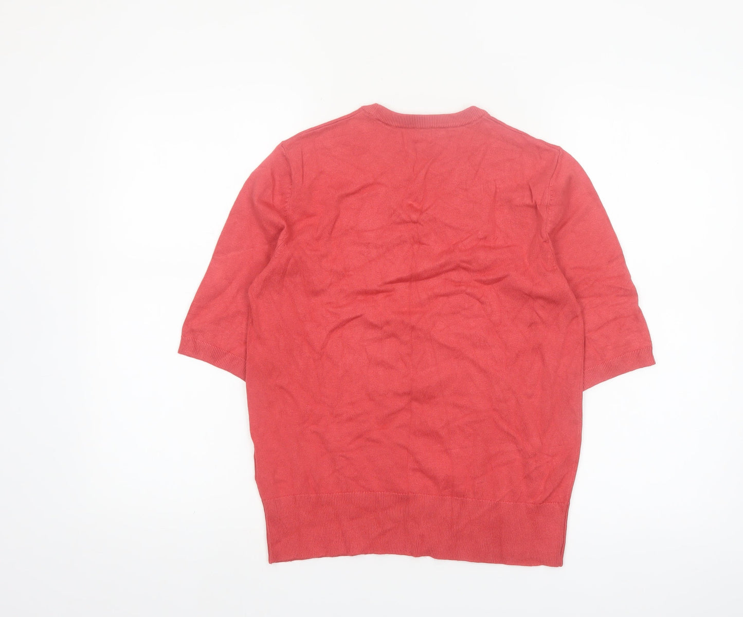 La Redoute Women Red Short Sleeve Knit Jumper Size M