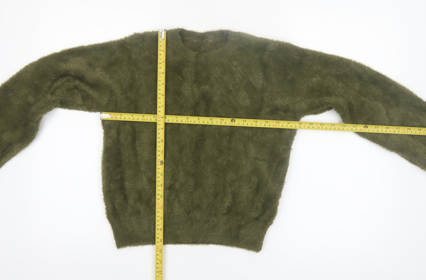 Marks and Spencer Women Green Fluffy Knit Pullover Jumper Size S