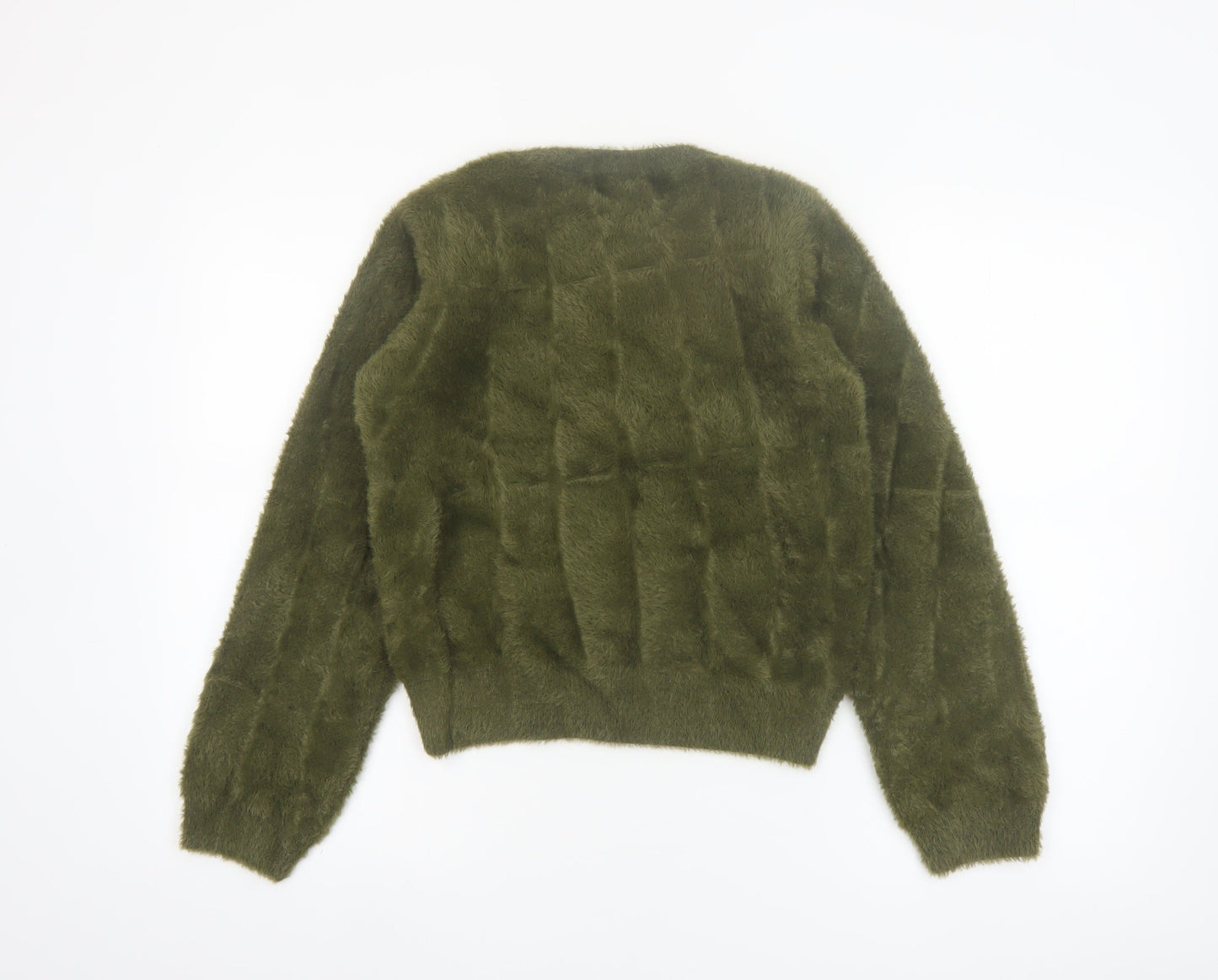 Marks and Spencer Women Green Fluffy Knit Pullover Jumper Size S