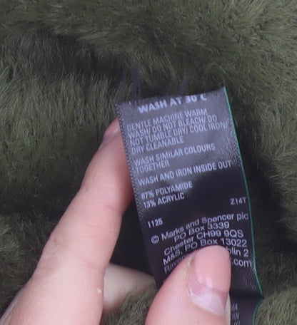 Marks and Spencer Women Green Fluffy Knit Pullover Jumper Size S