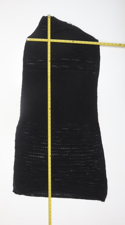 Marks and Spencer Women Black L Crochet Knit Sheath Dress