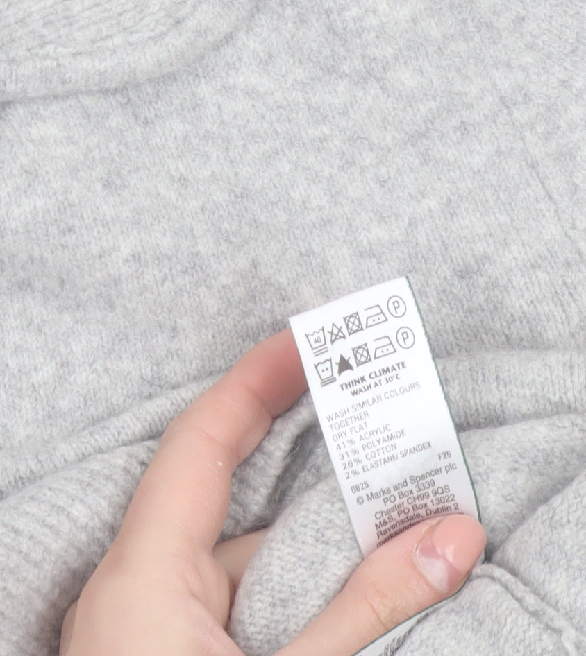 Marks and Spencer Women’s Grey Collared Knit Cardigan XS