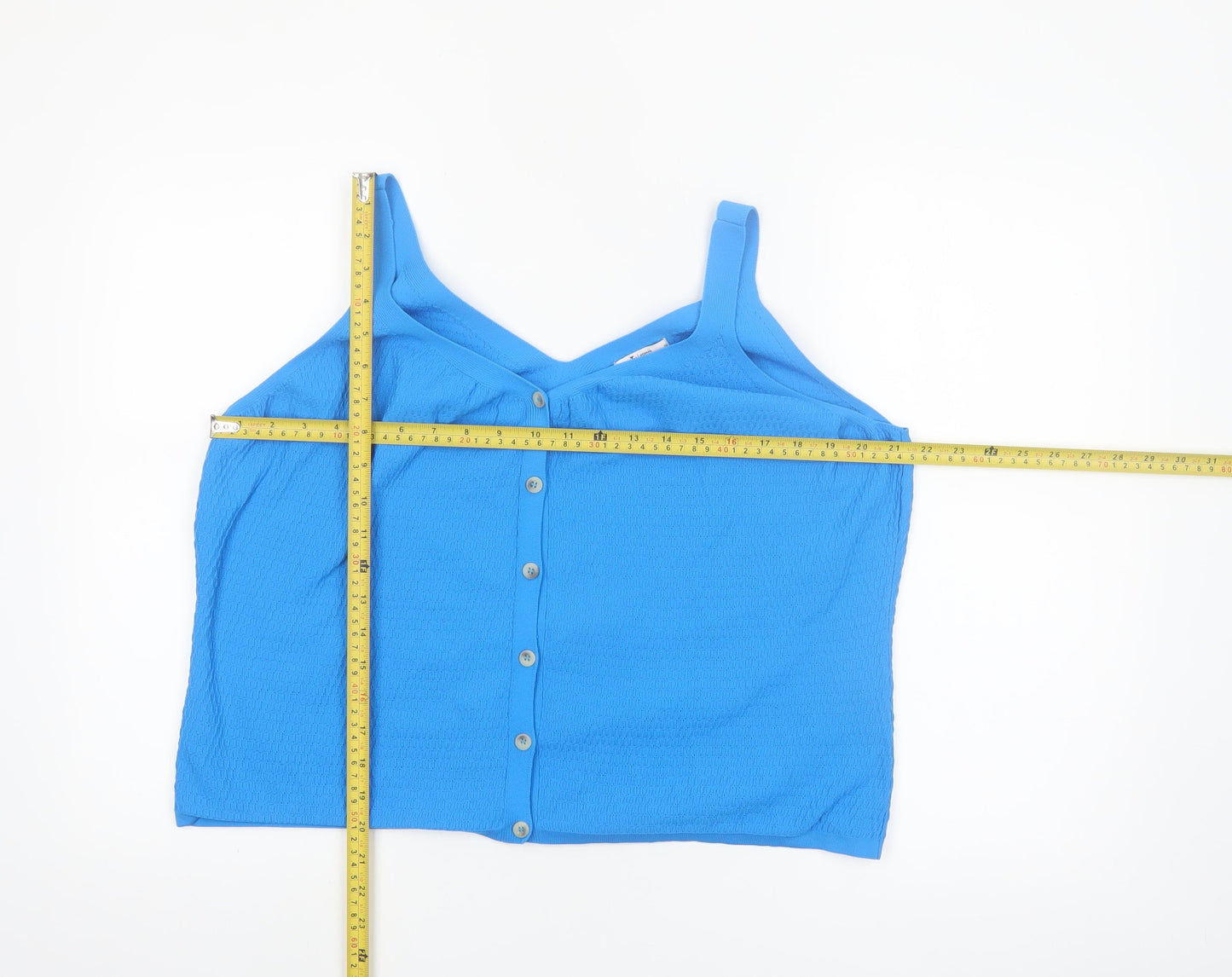 Tu Women’s Blue Camisole Tank Top Size 20 Button Detail