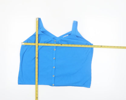 Tu Women’s Blue Camisole Tank Top Size 20 Button Detail