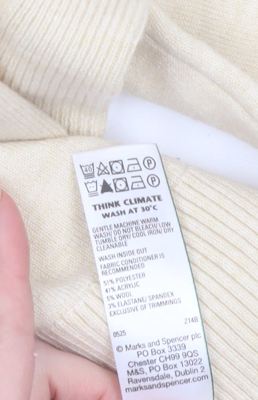 Marks and Spencer Women’s Beige XS Crew Neck Pullover Jumper