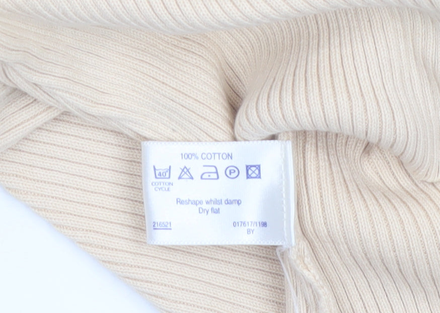 Etam Women’s Beige Cotton Slim Fit Button Cardigan Size 16