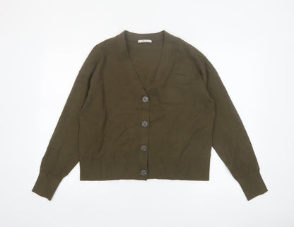 Tu Women’s Green V-Neck Cardigan Size 14 Long Sleeve Knit