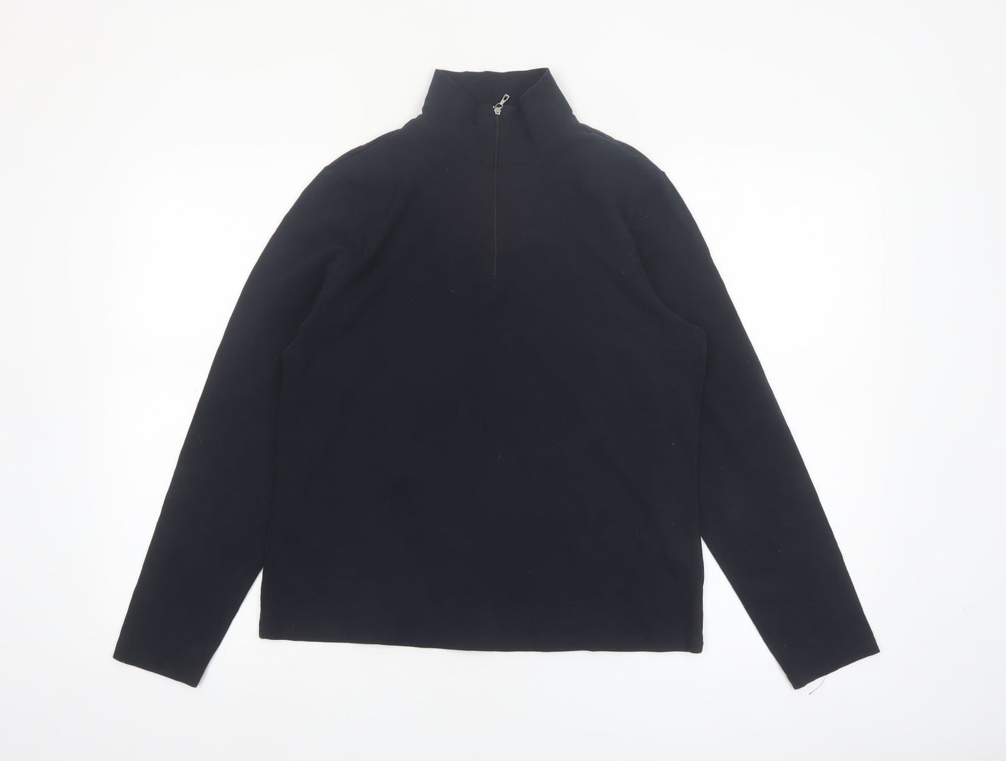 Lands' End Women's Black 1/2 Zip Fleece Sweatshirt Size M 10-12