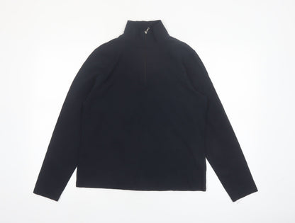 Lands' End Women's Black 1/2 Zip Fleece Sweatshirt Size M 10-12