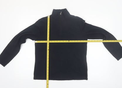Lands' End Women's Black 1/2 Zip Fleece Sweatshirt Size M 10-12