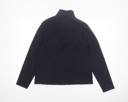 Lands' End Women's Black 1/2 Zip Fleece Sweatshirt Size M 10-12