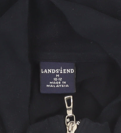 Lands' End Women's Black 1/2 Zip Fleece Sweatshirt Size M 10-12