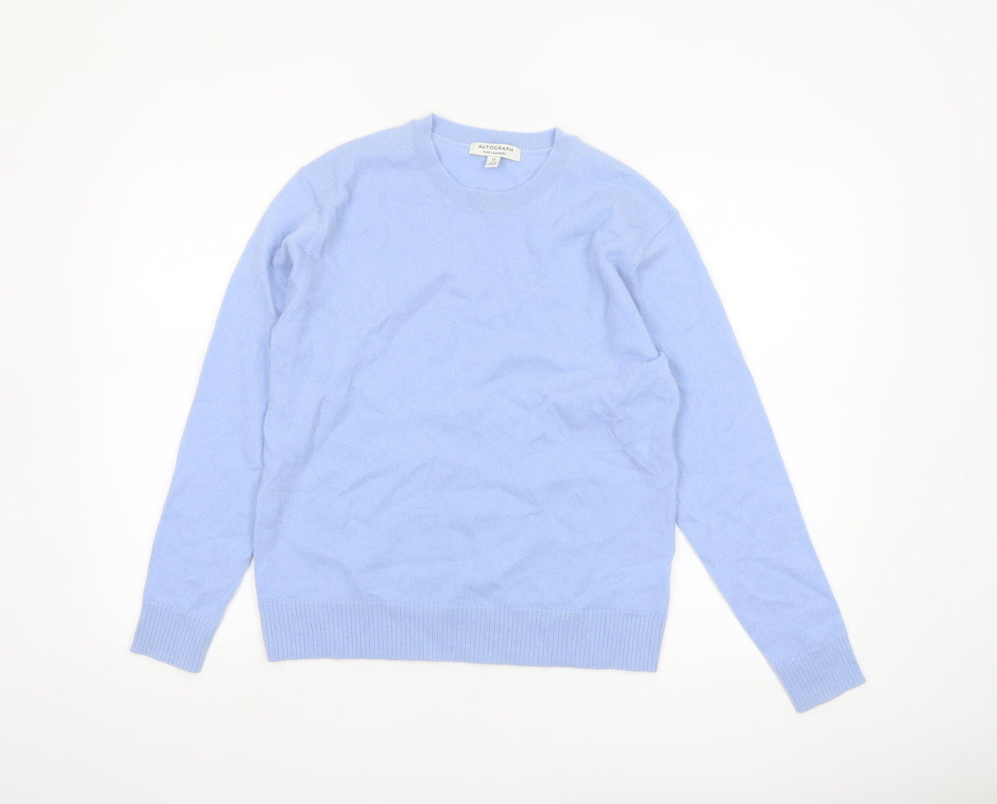Marks and Spencer Women’s Blue Cashmere Crew Neck Jumper Size 10