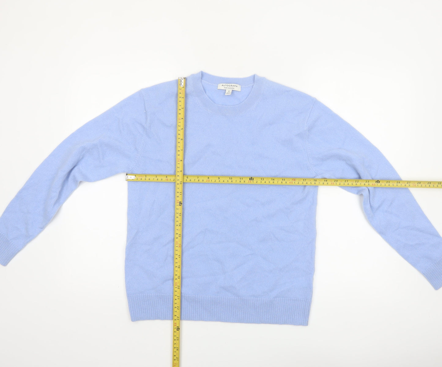 Marks and Spencer Women’s Blue Cashmere Crew Neck Jumper Size 10