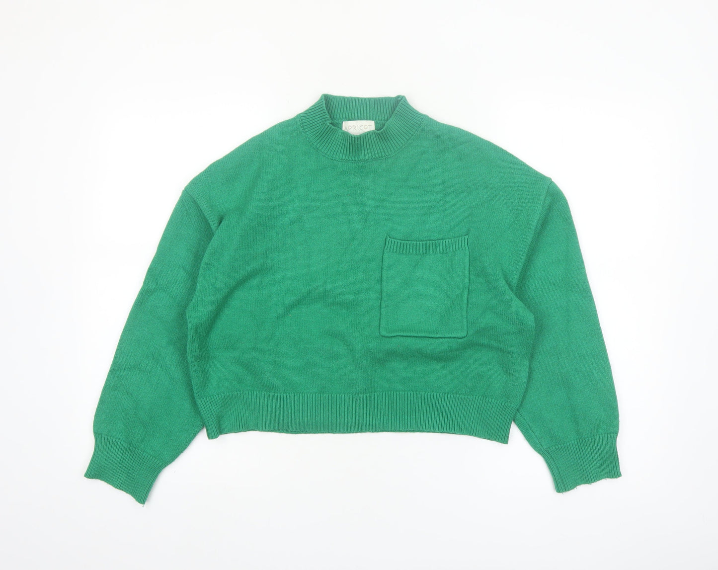 Apricot Women’s Green Mock Neck Knit Pullover Jumper Size 12
