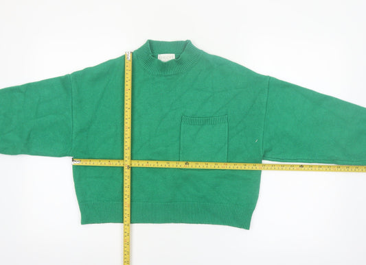 Apricot Women’s Green Mock Neck Knit Pullover Jumper Size 12