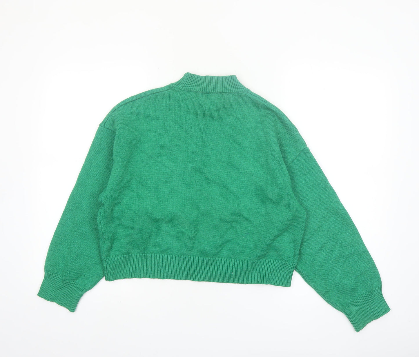 Apricot Women’s Green Mock Neck Knit Pullover Jumper Size 12