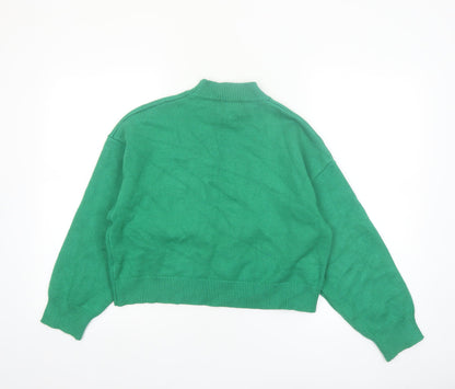 Apricot Women’s Green Mock Neck Knit Pullover Jumper Size 12