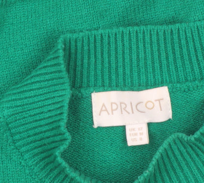Apricot Women’s Green Mock Neck Knit Pullover Jumper Size 12