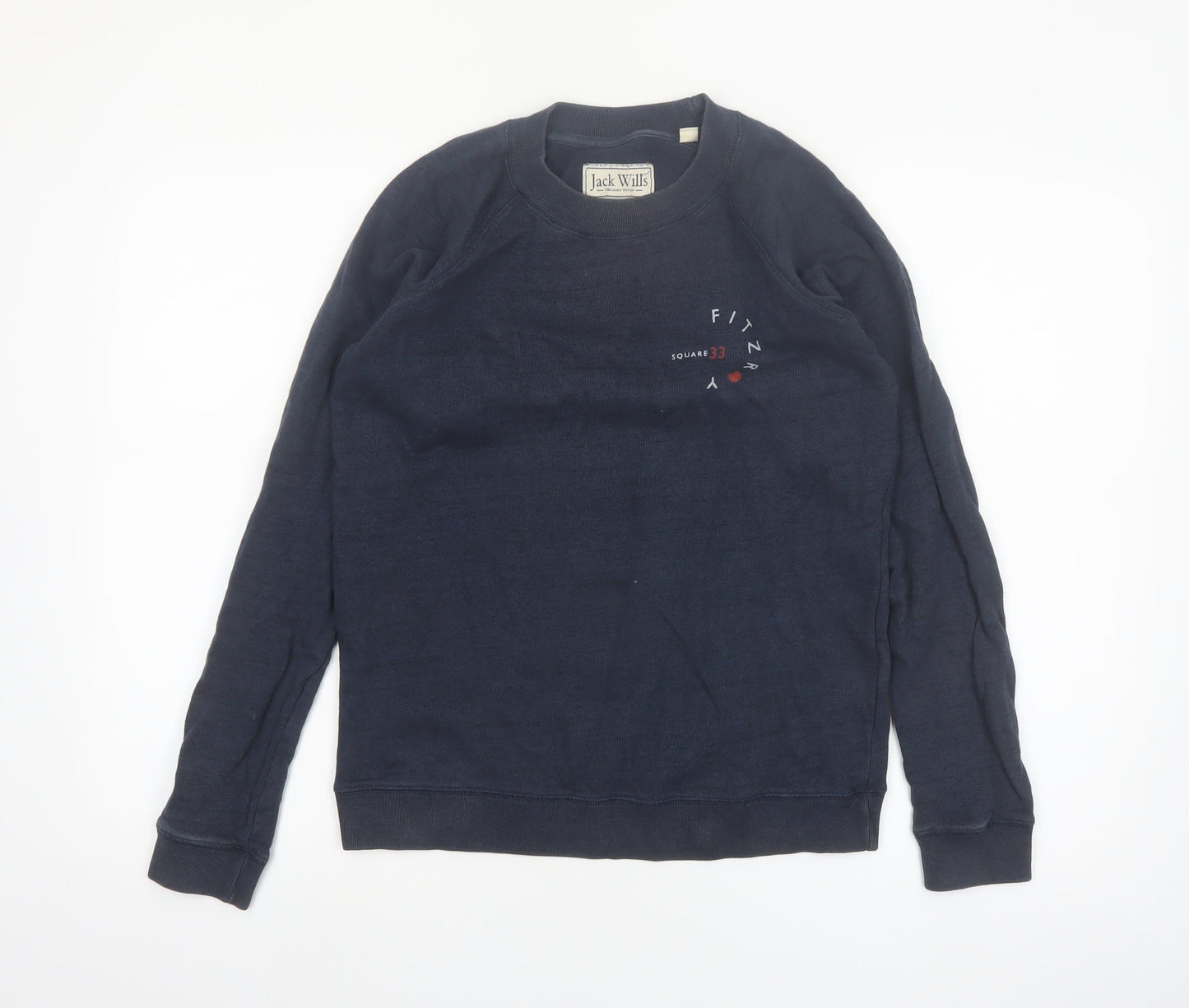 Jack Wills Womens Navy Blue Cotton Crew Neck Pullover Sweatshirt UK 10