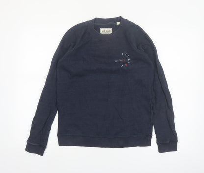 Jack Wills Womens Navy Blue Cotton Crew Neck Pullover Sweatshirt UK 10