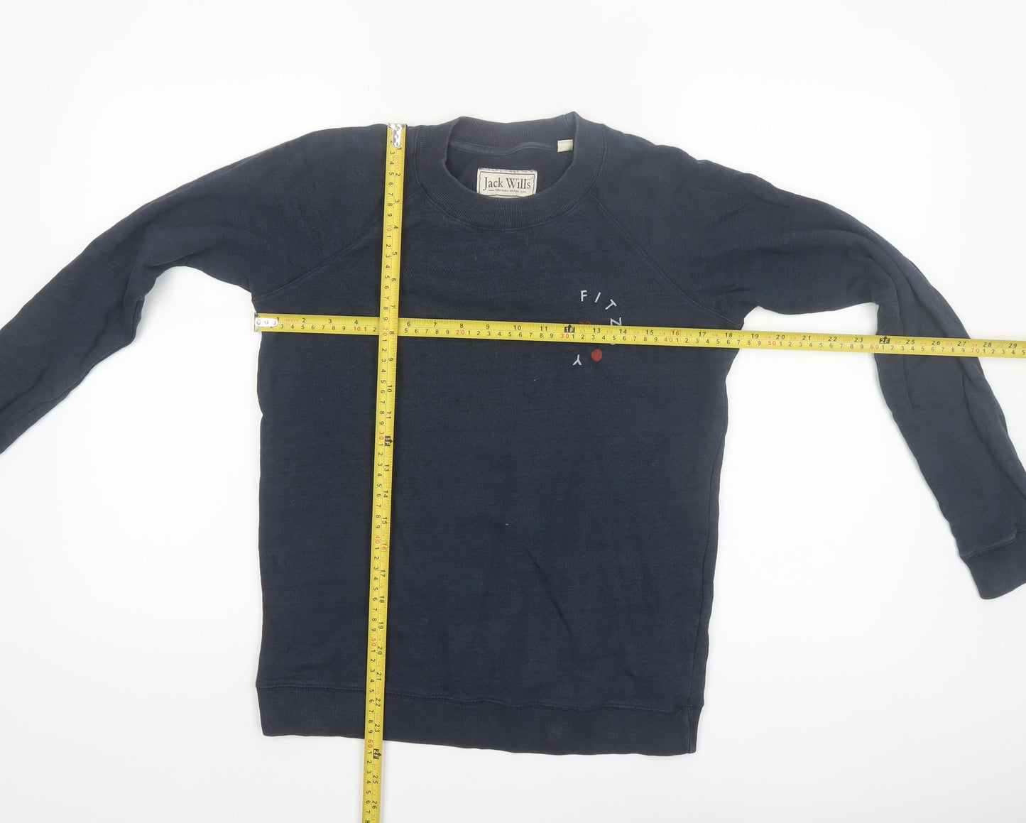 Jack Wills Womens Navy Blue Cotton Crew Neck Pullover Sweatshirt UK 10