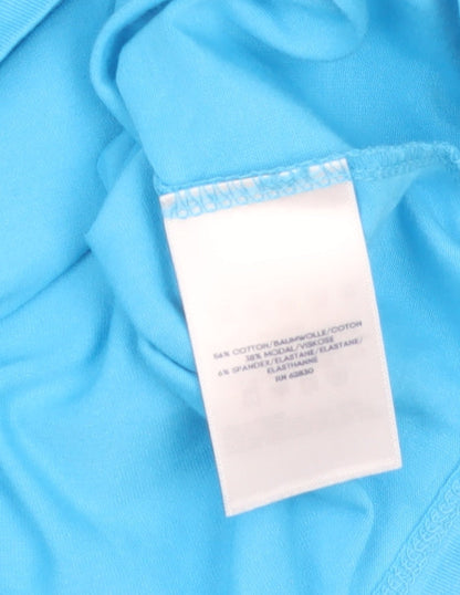 Lands' End Women's Blue Long Sleeve Cotton Blend Jersey T-Shirt M