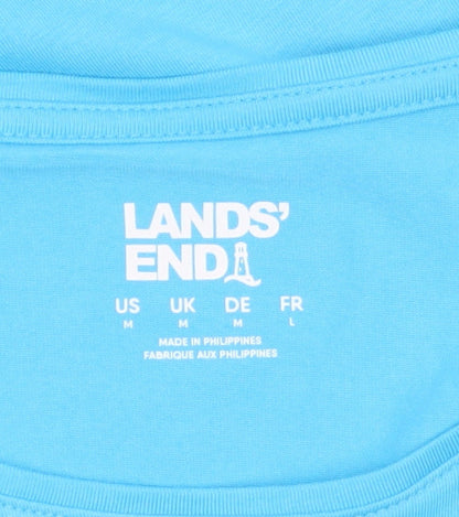 Lands' End Women's Blue Long Sleeve Cotton Blend Jersey T-Shirt M