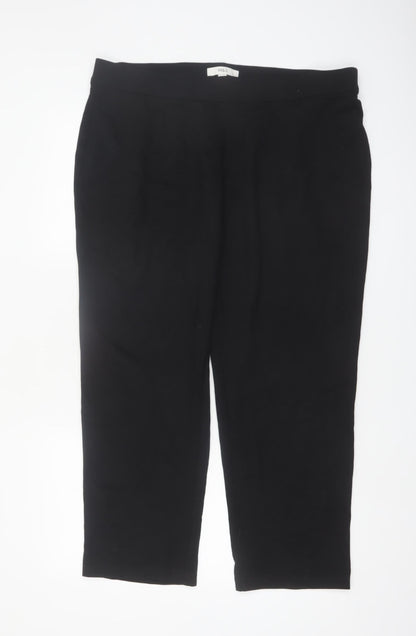 Marks and Spencer Women Black Size 20 Short Viscose Trousers