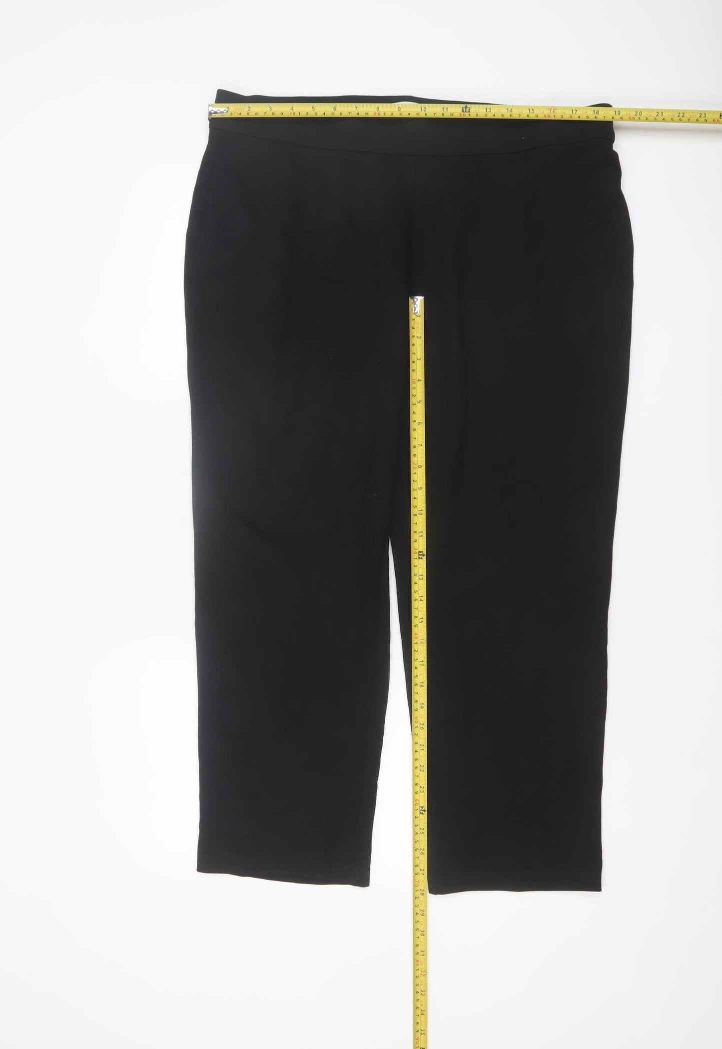 Marks and Spencer Women Black Size 20 Short Viscose Trousers
