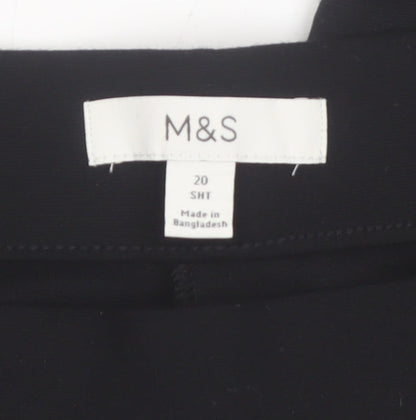Marks and Spencer Women Black Size 20 Short Viscose Trousers