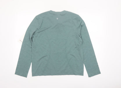 Lululemon Women Green Long Sleeve Slim Fit Nylon T-Shirt Size 8
