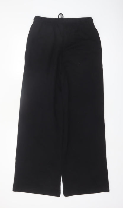 Marks and Spencer Women's Black Size 10 Tall Wide-Leg Cotton Blend Sweatpants