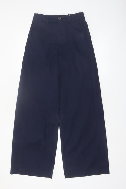 Marks and Spencer Womens Blue Size 6 Wide-Leg Trousers