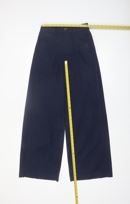 Marks and Spencer Womens Blue Size 6 Wide-Leg Trousers