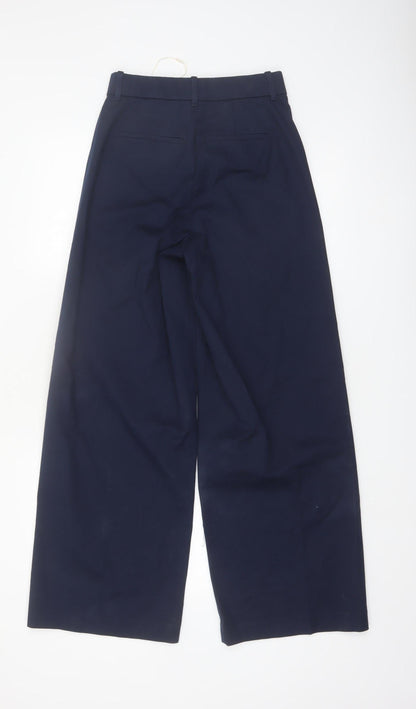 Marks and Spencer Womens Blue Size 6 Wide-Leg Trousers