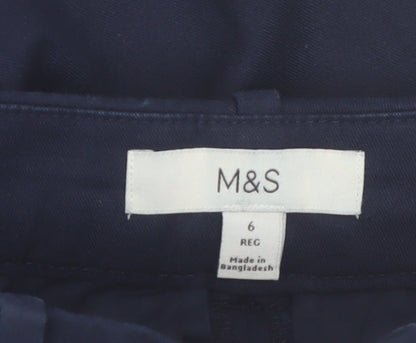 Marks and Spencer Womens Blue Size 6 Wide-Leg Trousers