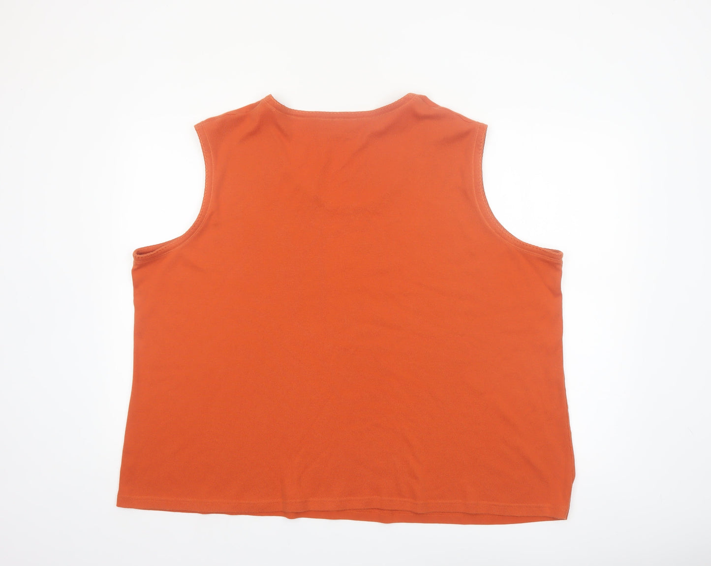 Ann Harvey Womens Orange Cotton Blend Tank Top Size 28 Plus