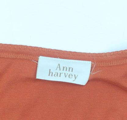 Ann Harvey Womens Orange Cotton Blend Tank Top Size 28 Plus