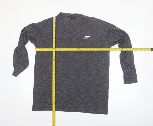 Myprotein Men's Grey Long Sleeve Athletic Gym Top Size L