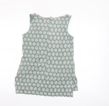 White Stuff Women's Green Linen V-Neck Sleeveless Tank Top UK 8