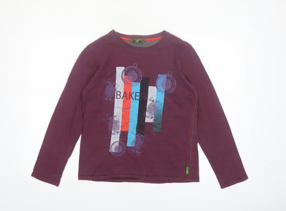 Ted Baker Boys Purple Long Sleeve Graphic Print Cotton T-Shirt 12 Years