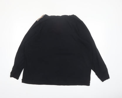 KangaROOS Women Black 22/24 Pullover Sweatshirt Cotton V-Neck