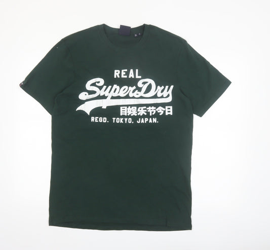 Superdry Men's Green Graphic Logo T-Shirt Size M Short Sleeve Cotton