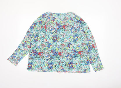 Marks and Spencer Women’s Multicoloured Floral Print Cotton Long Sleeve Top Size 20